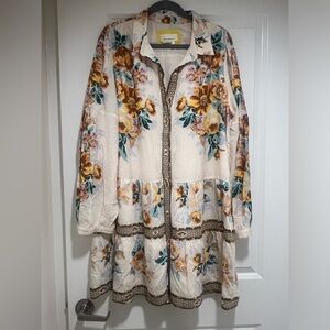 By Anthropologie Knee Length Dress | XL | Cream